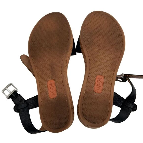 Lucca Lane Kameron Sandals Open Toe Ankle Strap Black Leather Women's Size US 7M - Picture 9 of 11